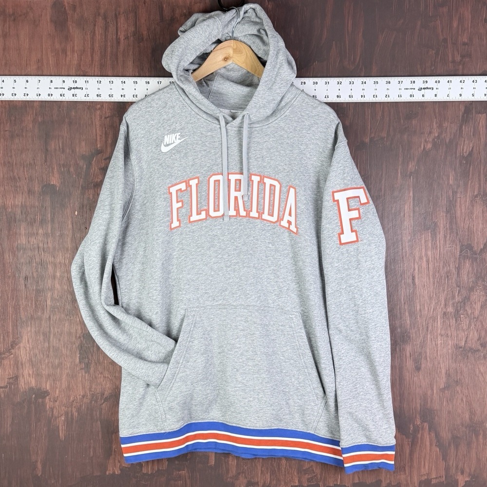 Nike Florida Gators Retro Pullover Hoodie "F Logo" Heathered Gray Men's XL NCAA